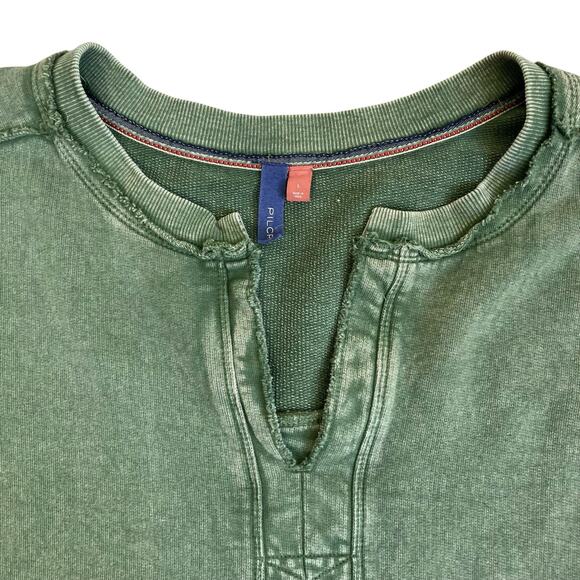 ANTHROPOLOGIE Pilcro Olive Green Terry Split Hem Tunic Top Distressed Cotton - Picture 9 of 16